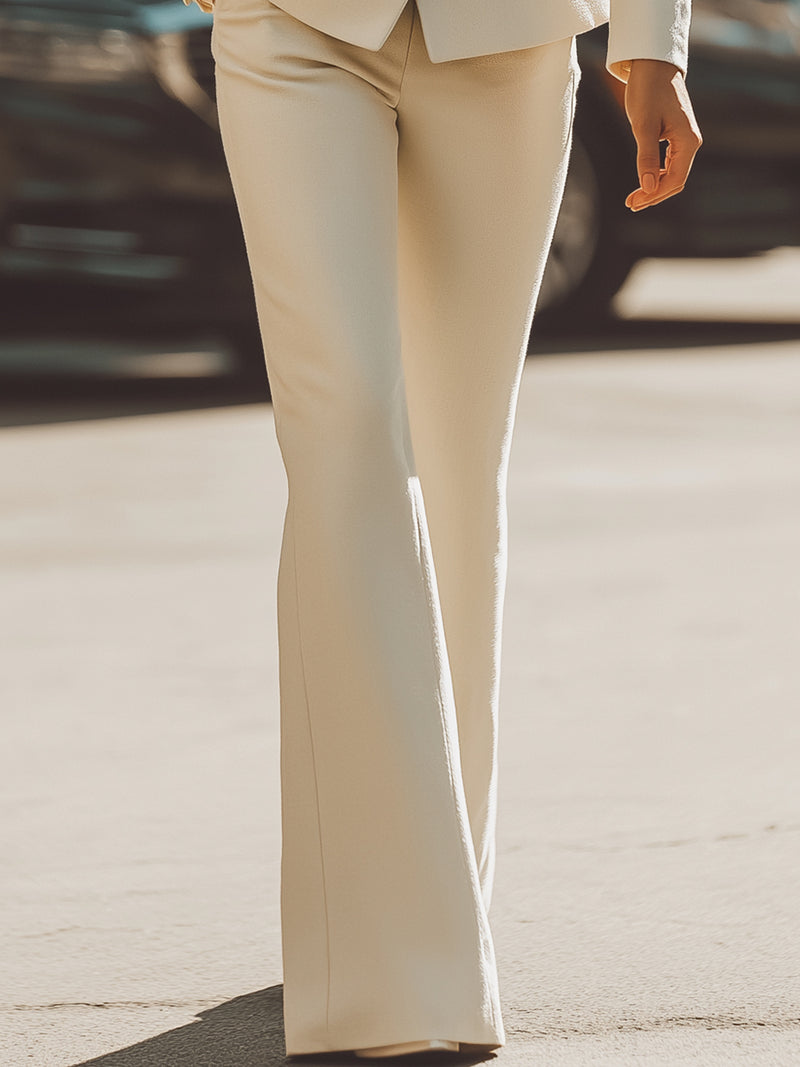 Elegant Double-Breasted Tailored Pantsuit