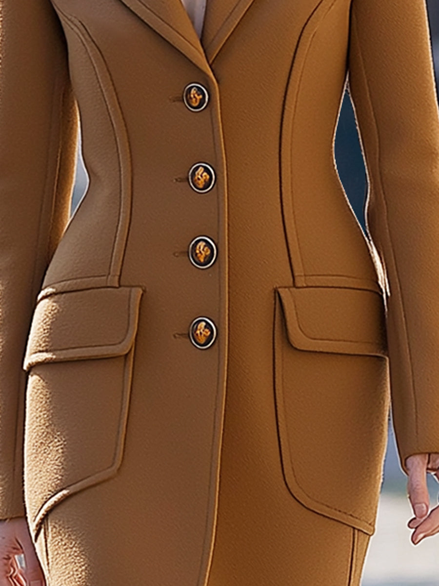 Mid-Length Structured Wool Coat