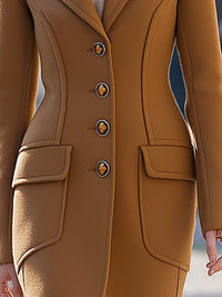 Mid-Length Structured Wool Coat