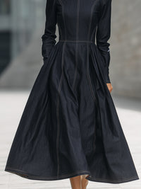 Structured Panel Seam Midi Dress