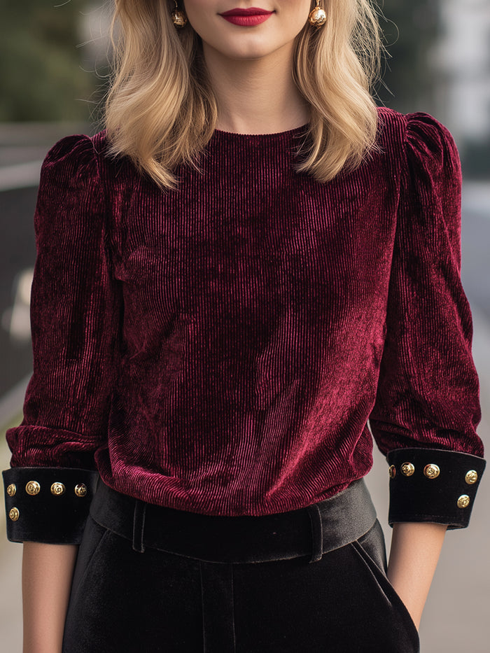Crimson Corduroy Statement Shirt