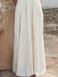 Tie-Neck Halter Pleated Maxi Dress