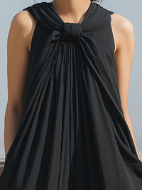 Draped Halter Knot-Neck Balloon Silhouette Jumpsuit