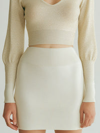 Champagne Shimmer Knit Two-Piece Set