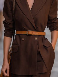 Belted Double-Breasted Blazer