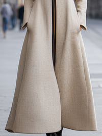 Elegant Two-Tone Wool-blend Coat