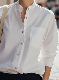 Minimalist Mandarin Collar Blouse