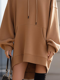 Camel Oversized Hoodie Dress