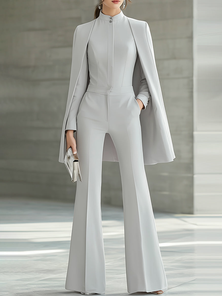 Elegant White Cape Set