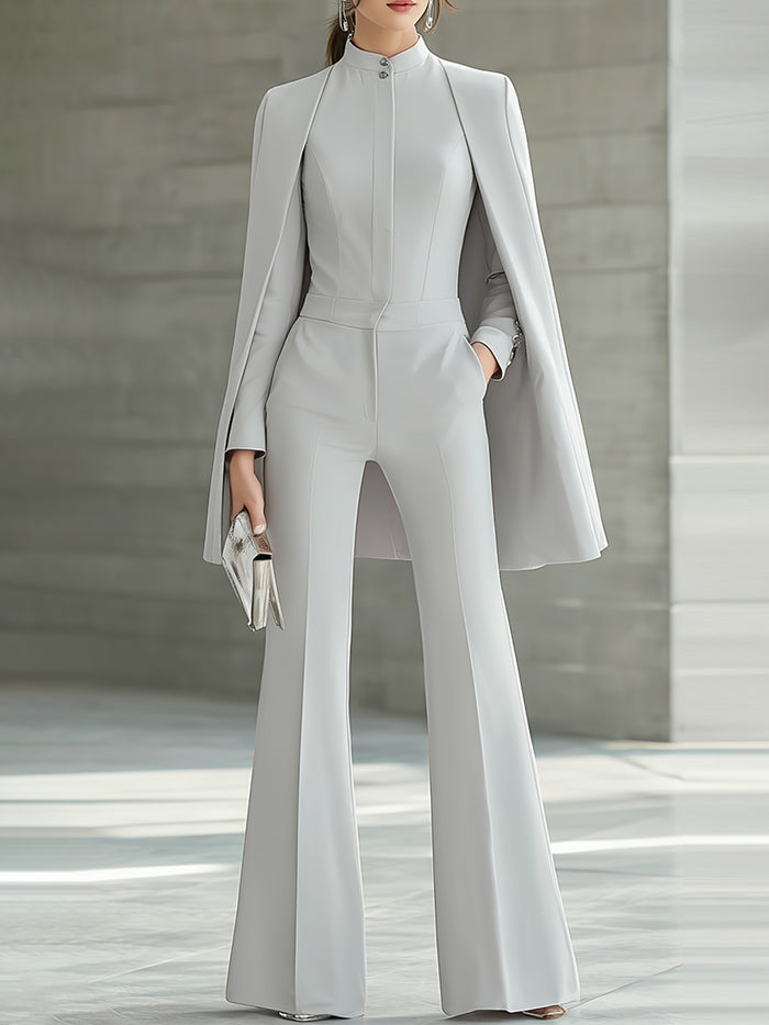 Elegant White Cape Set