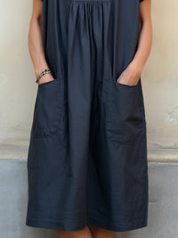 Gathered Waist Short Sleeve Midi Dress