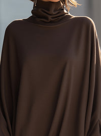 Oversized Turtleneck Cocoon Sweater Dress