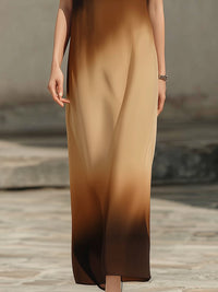 Women’s Gradient Sleeveless Maxi Dress – Elegant Minimalist Long Dress