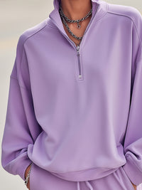 Lavender Quarter-Zip Sweatshirt