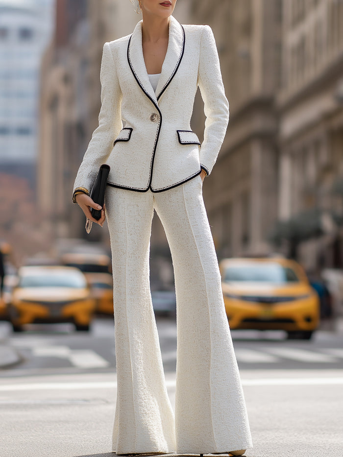 Tweed Contrast-Trim Suit Set