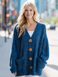 Chunky Knit Cardigan With Button Front