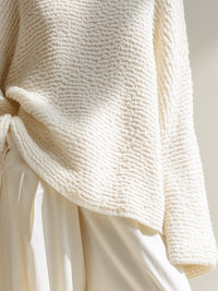 Textured Oversized Knit Pullover