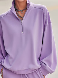 Lavender Quarter-Zip Sweatshirt