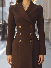 Vintage-inspired Chocolate Longline Coat