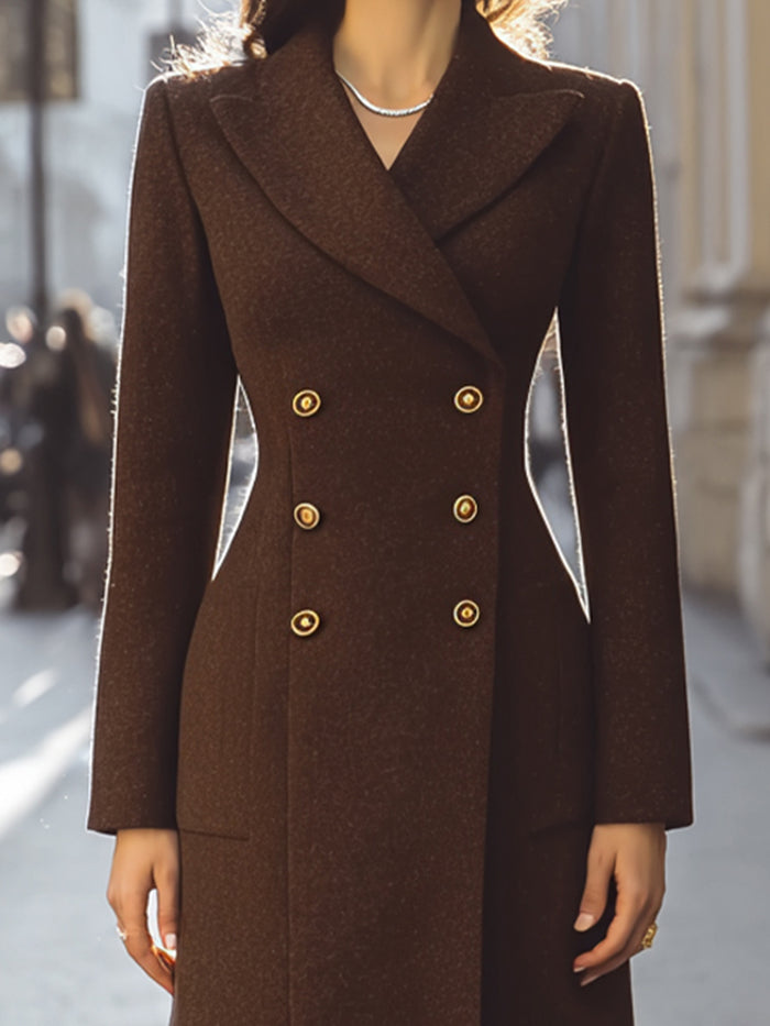 Vintage-inspired Chocolate Longline Coat