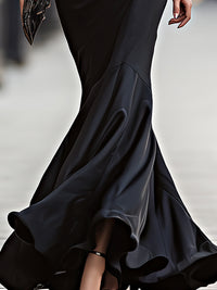 Sculpted Off-Shoulder Satin Mermaid Gown