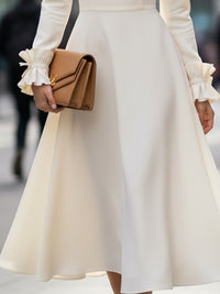 Ivory Rose Embellished Flare Midi Dress