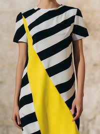 Bold Contrast Stripe Maxi Dress