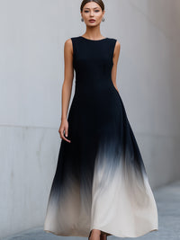 Midnight Ombre Belted Sleeveless Maxi Dress