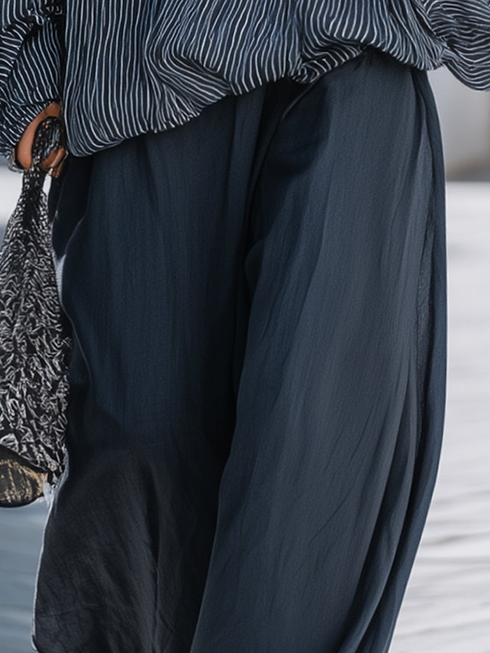 Flowing Wide-Leg Pants With Relaxed Draped Silhouette