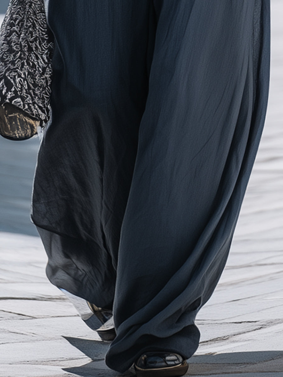 Flowing Wide-Leg Pants With Relaxed Draped Silhouette