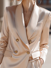 Satin Double-Breasted Blazer