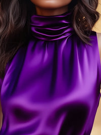 Luxurious Satin Top with High Neck