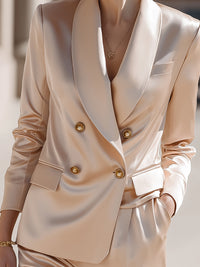 Satin Double-Breasted Blazer