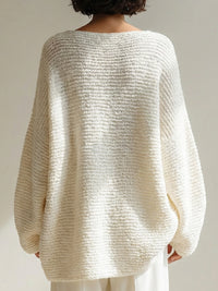 Textured Oversized Knit Pullover