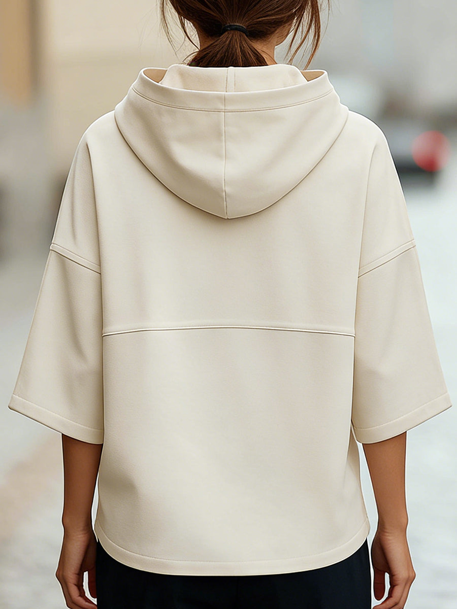 Hooded Short-Sleeve Minimalist Top