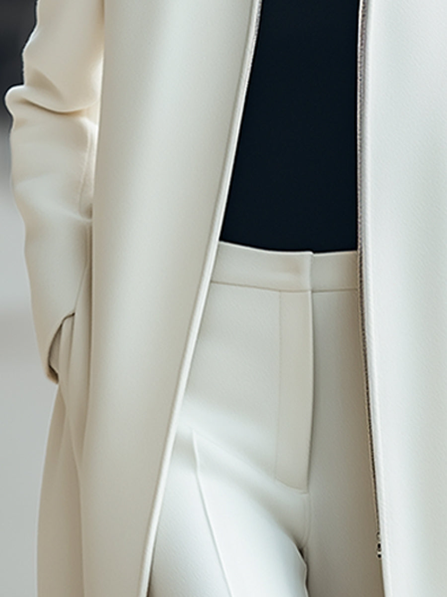 Structured High-Neck Wool-Blend Coat