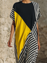 Modern Geometric Print Maxi Dress