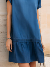 Short Sleeve Denim Mini Dress