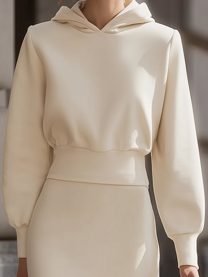 Ivory Ribbed Knit Turtleneck Midi Dress With Gold Buckle Belt