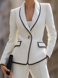 Tweed Contrast-Trim Suit Set