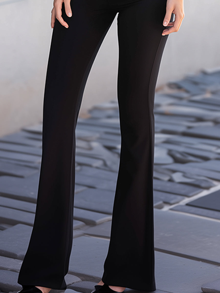 Sleeveless Zip-Front Sculpting Flared Jumpsuit