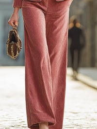 Dusty Rose Corduroy Tailored Suit Set