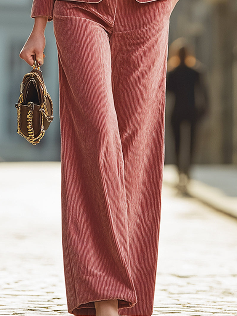 Dusty Rose Corduroy Tailored Suit Set