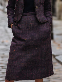 Vintage-Inspired Tweed Skirt Suit Set