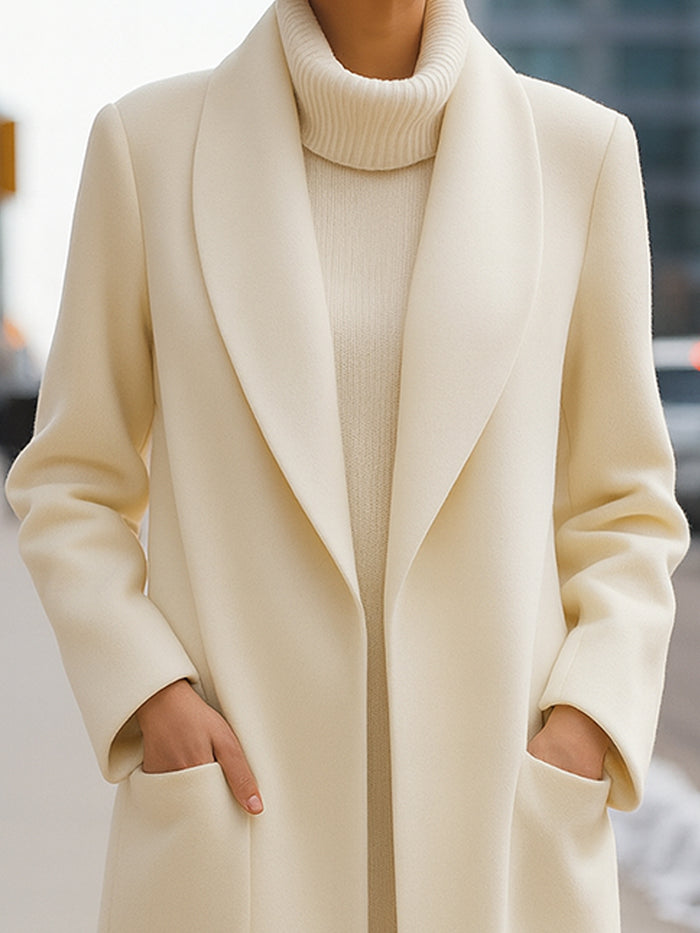 Wool Long Coat With Shawl Lapel
