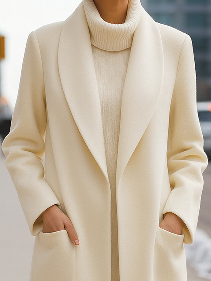 Wool Long Coat With Shawl Lapel