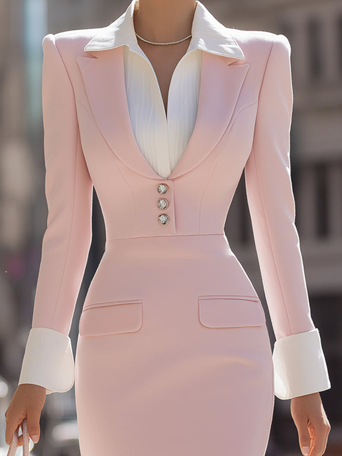 Contrast Color Fashionable Pencil Skirt