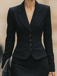 Minimalist Skirt Suit With Exquisite Tailoring