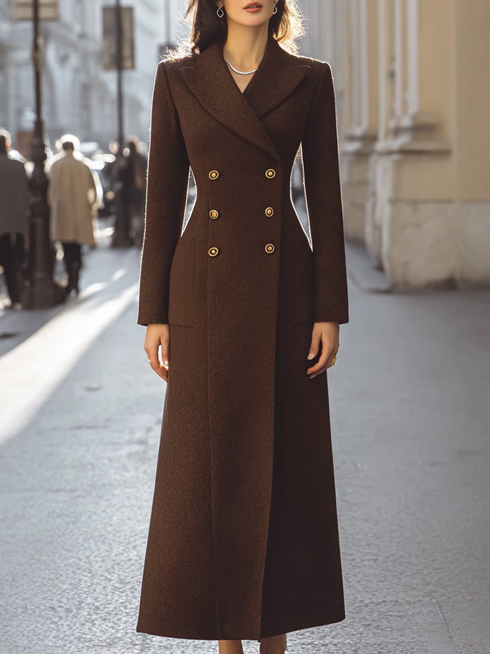 Vintage-inspired Chocolate Longline Coat