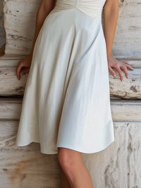 Halter Neck Ruched Waist Midi Dress